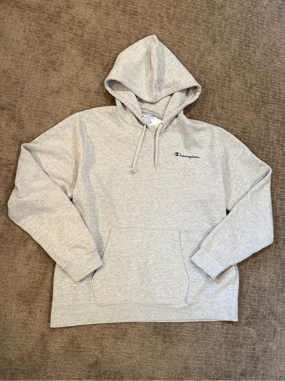 Grey Champion Pullover Hoodie with Embroidered Logo